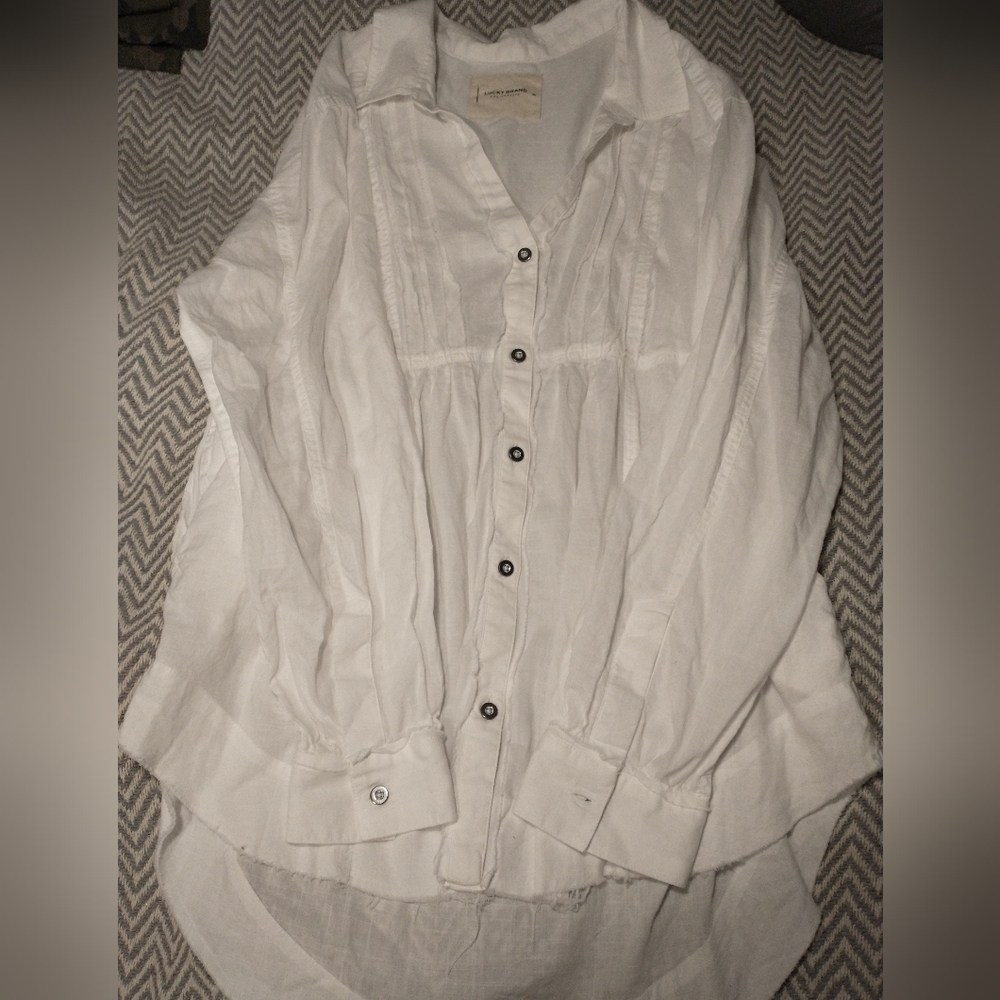 Lucky brand white oversize shirt size M